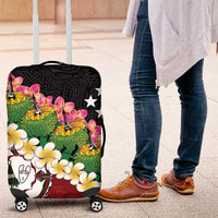 Frangipani Festival Rabaul East New Britain Luggage Cover Dukduk Dance With Plumeria LT14 Red - Polynesian Pride
