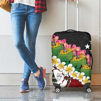 Frangipani Festival Rabaul East New Britain Luggage Cover Dukduk Dance With Plumeria LT14 - Polynesian Pride