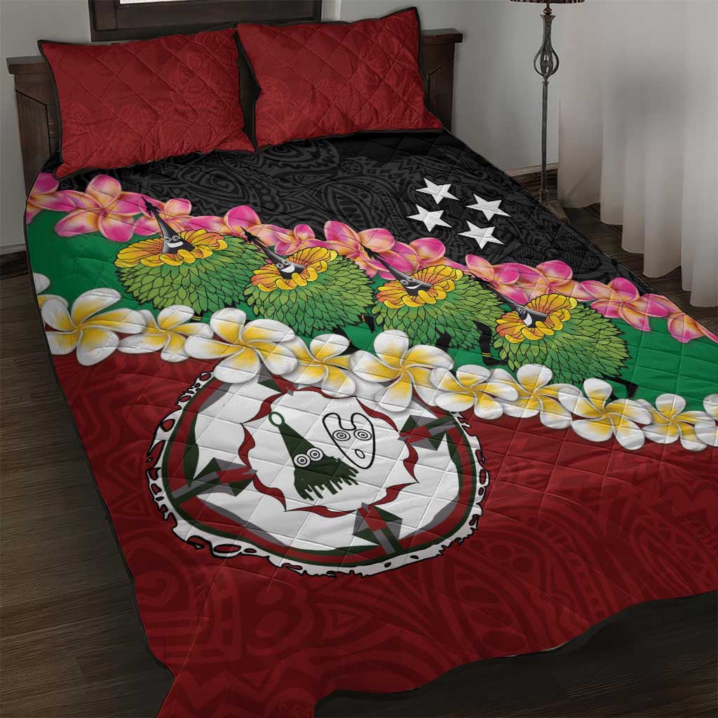Frangipani Festival Rabaul East New Britain Quilt Bed Set Dukduk Dance With Plumeria LT14 Red - Polynesian Pride