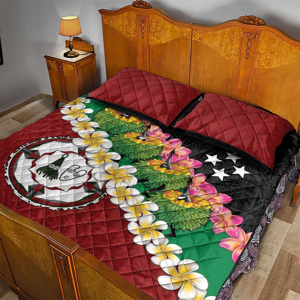 Frangipani Festival Rabaul East New Britain Quilt Bed Set Dukduk Dance With Plumeria LT14 - Polynesian Pride