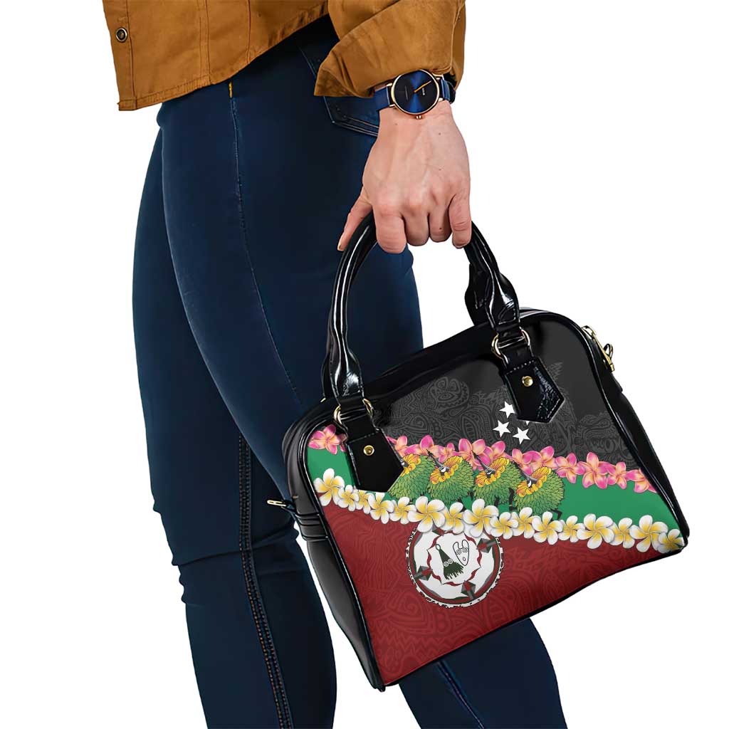 Frangipani Festival Rabaul East New Britain Shoulder Handbag Dukduk Dance With Plumeria LT14 - Polynesian Pride