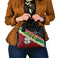 Frangipani Festival Rabaul East New Britain Shoulder Handbag Dukduk Dance With Plumeria LT14 - Polynesian Pride