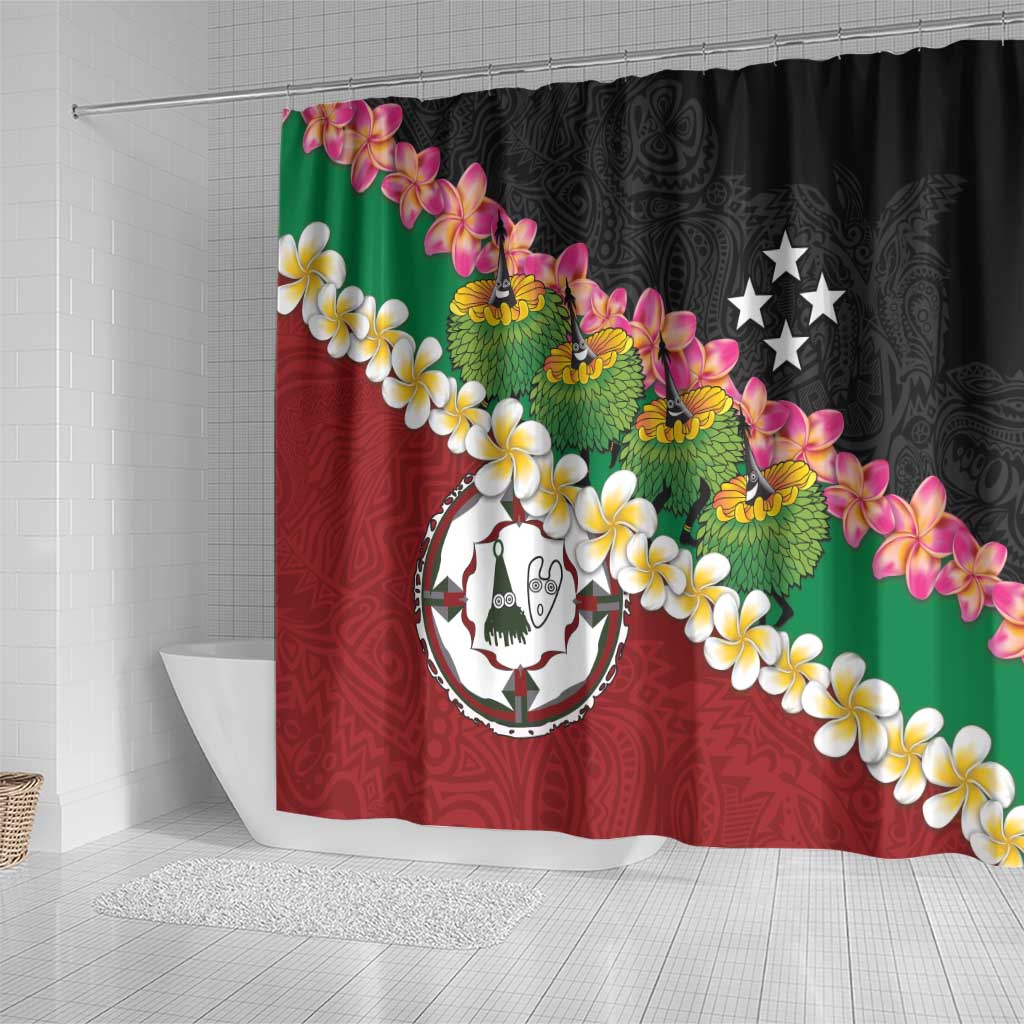 Frangipani Festival Rabaul East New Britain Shower Curtain Dukduk Dance With Plumeria LT14 - Polynesian Pride
