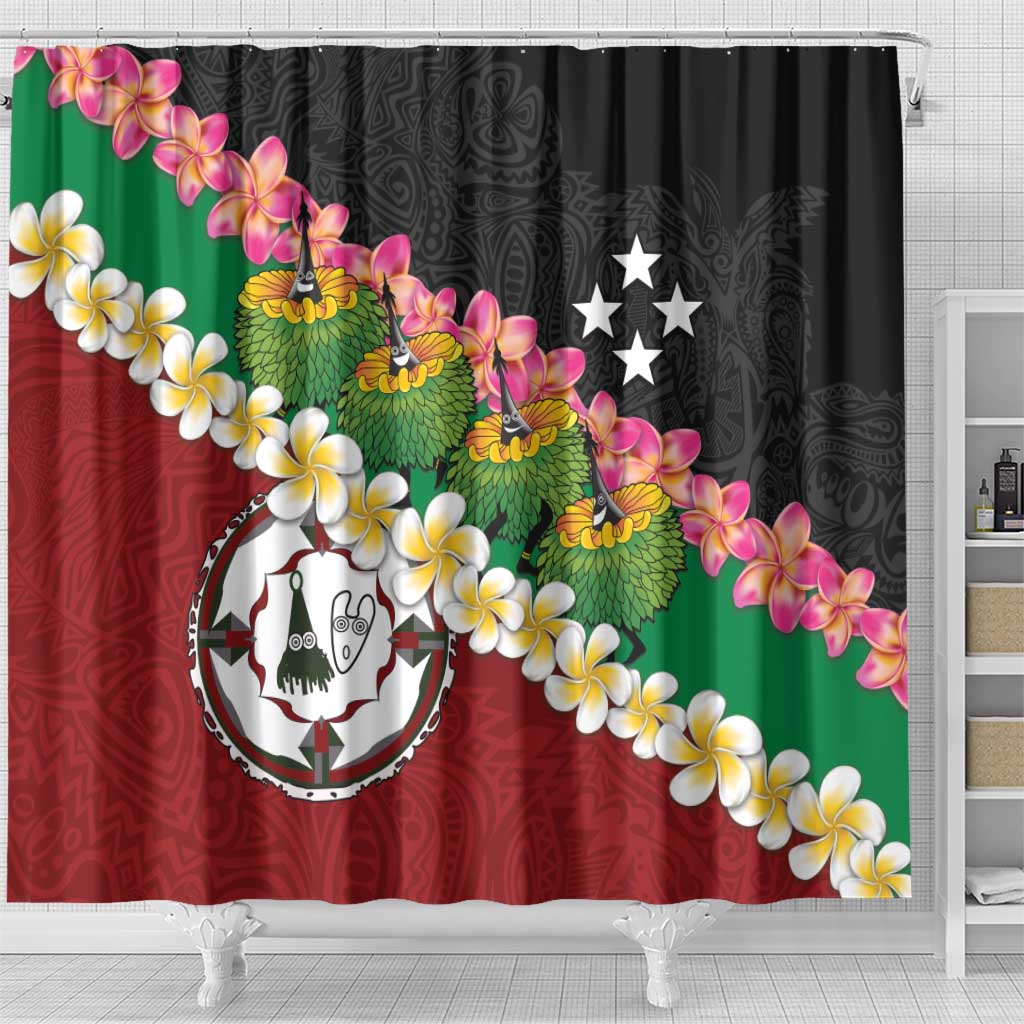 Frangipani Festival Rabaul East New Britain Shower Curtain Dukduk Dance With Plumeria LT14 - Polynesian Pride
