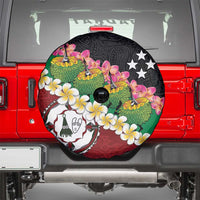 Frangipani Festival Rabaul East New Britain Spare Tire Cover Dukduk Dance With Plumeria LT14 - Polynesian Pride