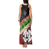 Frangipani Festival Rabaul East New Britain Tank Maxi Dress Dukduk Dance With Plumeria LT14 - Polynesian Pride