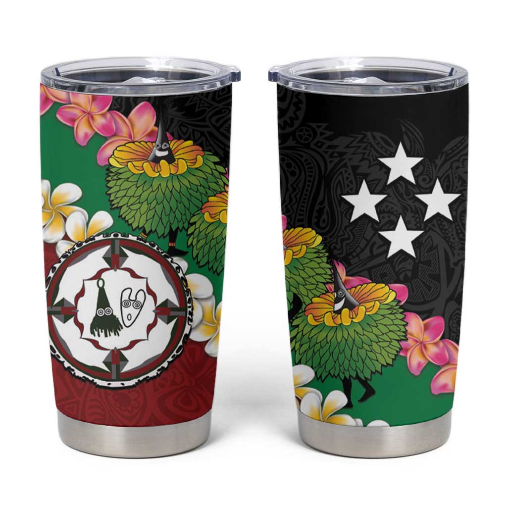 Frangipani Festival Rabaul East New Britain Tumbler Cup Dukduk Dance With Plumeria LT14 Red - Polynesian Pride