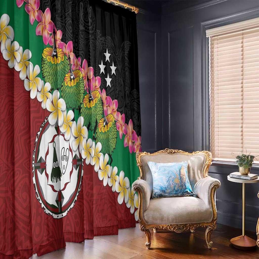 Frangipani Festival Rabaul East New Britain Window Curtain Dukduk Dance With Plumeria LT14 - Polynesian Pride