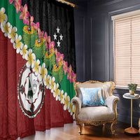 Frangipani Festival Rabaul East New Britain Window Curtain Dukduk Dance With Plumeria LT14 - Polynesian Pride
