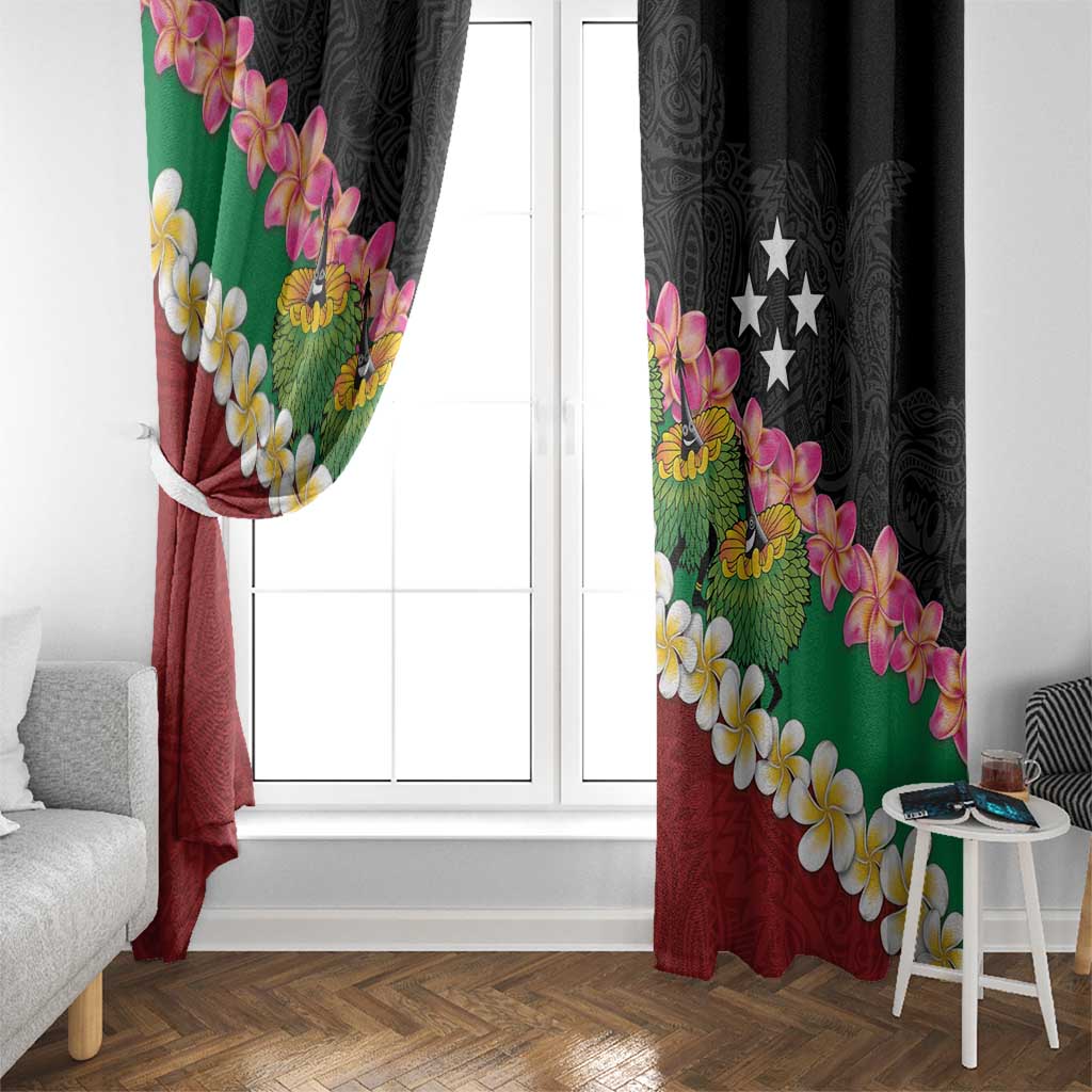 Frangipani Festival Rabaul East New Britain Window Curtain Dukduk Dance With Plumeria LT14 - Polynesian Pride