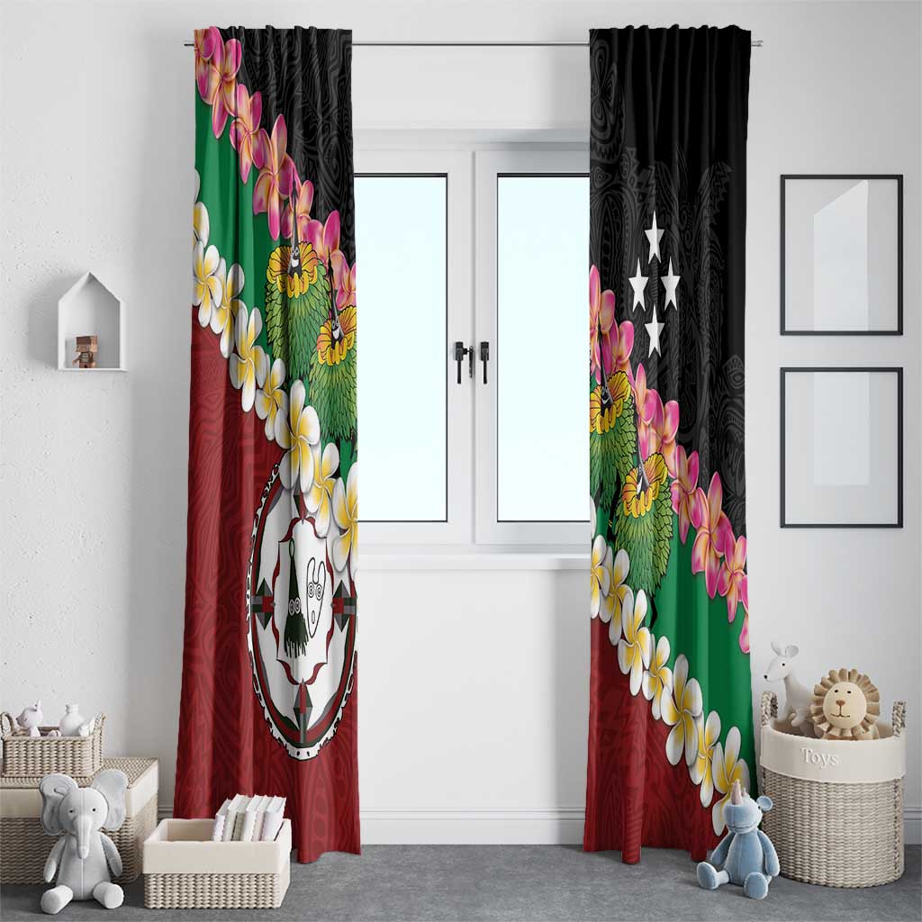 Frangipani Festival Rabaul East New Britain Window Curtain Dukduk Dance With Plumeria LT14 - Polynesian Pride