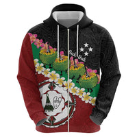 Frangipani Festival Rabaul East New Britain Zip Hoodie Dukduk Dance With Plumeria LT14 - Polynesian Pride