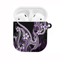 Purple Black Aloha Hawaii AirPods Case Polynesian Shark Tattoo Plumeria LT14 Purple - Polynesian Pride