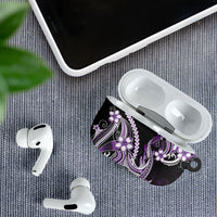 Purple Black Aloha Hawaii AirPods Case Polynesian Shark Tattoo Plumeria LT14 - Polynesian Pride
