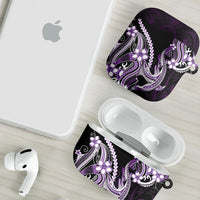 Purple Black Aloha Hawaii AirPods Case Polynesian Shark Tattoo Plumeria LT14 - Polynesian Pride