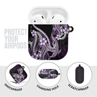 Purple Black Aloha Hawaii AirPods Case Polynesian Shark Tattoo Plumeria LT14 - Polynesian Pride