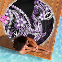 Purple Black Aloha Hawaii Beach Blanket Polynesian Shark Tattoo Plumeria
