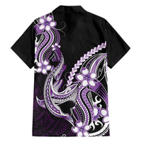 Purple Black Aloha Hawaii Family Matching Mermaid Dress and Hawaiian Shirt Polynesian Shark Tattoo Plumeria LT14 - Polynesian Pride