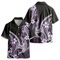 Purple Black Aloha Hawaii Kid Hawaiian Shirt Polynesian Shark Tattoo Plumeria LT14 - Polynesian Pride