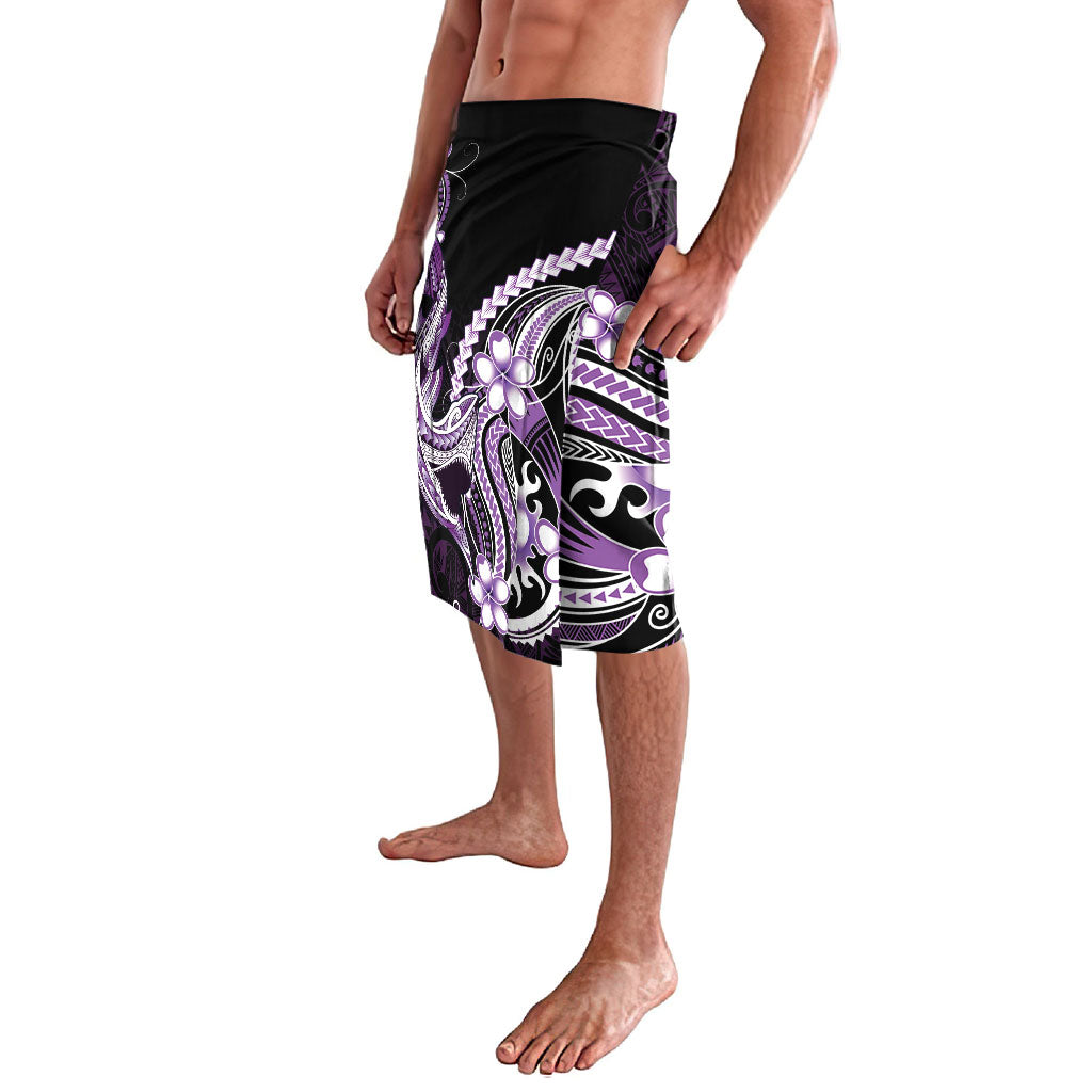 Purple Black Aloha Hawaii Lavalava Polynesian Shark Tattoo Plumeria LT14 - Polynesian Pride