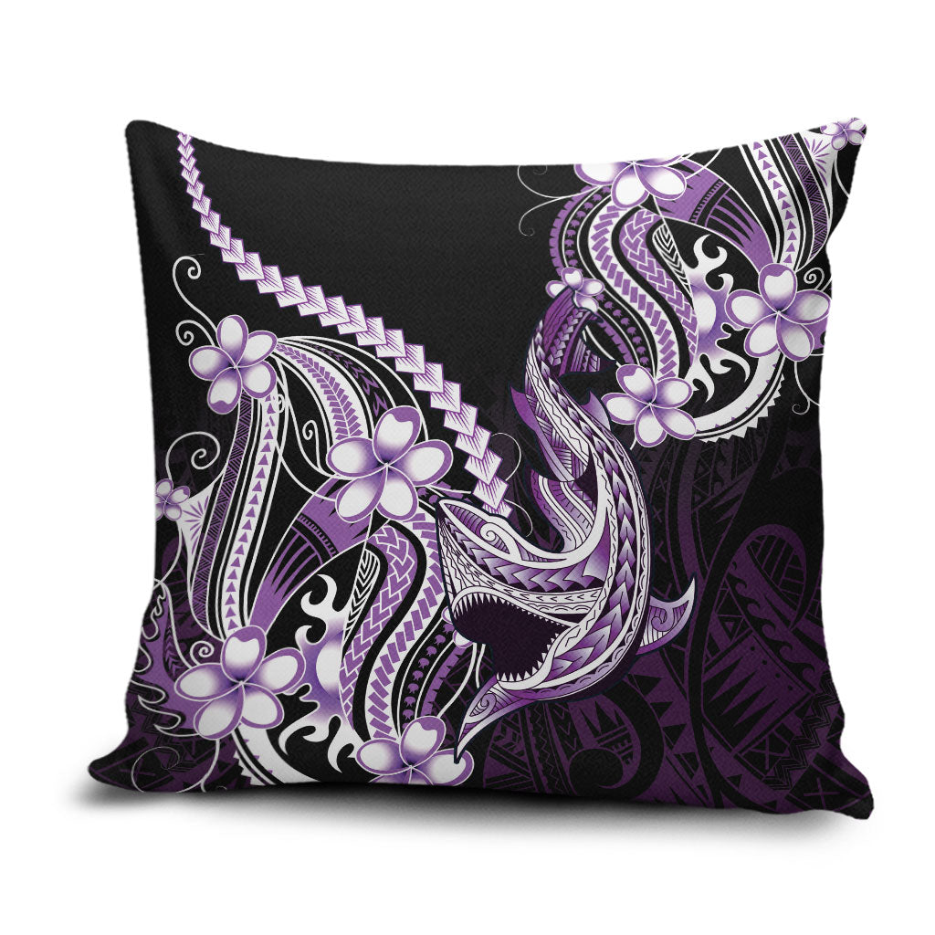 Purple Black Aloha Hawaii Pillow Cover Polynesian Shark Tattoo Plumeria LT14 Purple - Polynesian Pride