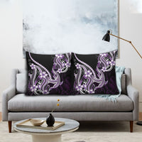 Purple Black Aloha Hawaii Pillow Cover Polynesian Shark Tattoo Plumeria LT14 - Polynesian Pride