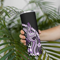 Purple Black Aloha Hawaii Skinny Tumbler Polynesian Shark Tattoo Plumeria LT14 - Polynesian Pride