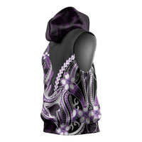 Purple Black Aloha Hawaii Sleeveless Hoodie Polynesian Shark Tattoo Plumeria LT14 - Polynesian Pride