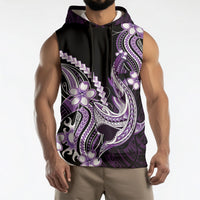 Purple Black Aloha Hawaii Sleeveless Hoodie Polynesian Shark Tattoo Plumeria LT14 - Polynesian Pride
