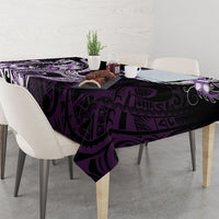 Purple Black Aloha Hawaii Tablecloth Polynesian Shark Tattoo Plumeria