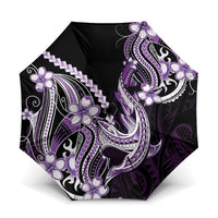 Purple Black Aloha Hawaii Umbrella Polynesian Shark Tattoo Plumeria
