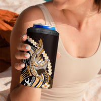 Orange Black Aloha Hawaii 4 in 1 Can Cooler Tumbler Polynesian Shark Tattoo Plumeria LT14 - Polynesian Pride