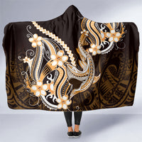 Orange Black Aloha Hawaii Hooded Blanket Polynesian Shark Tattoo Plumeria LT14 One Size Orange - Polynesian Pride