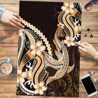Orange Black Aloha Hawaii Puzzle Polynesian Shark Tattoo Plumeria
