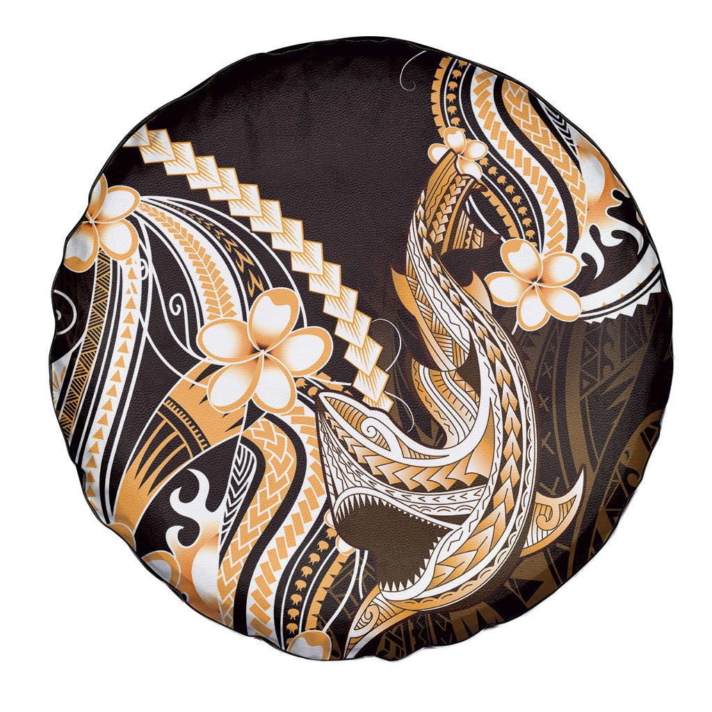 Orange Black Aloha Hawaii Spare Tire Cover Polynesian Shark Tattoo Plumeria