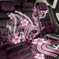 Pink Black Aloha Hawaii Back Car Seat Cover Polynesian Shark Tattoo Plumeria LT14 - Polynesian Pride