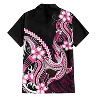 Pink Black Aloha Hawaii Family Matching Tank Maxi Dress and Hawaiian Shirt Polynesian Shark Tattoo Plumeria LT14 - Polynesian Pride