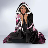 Pink Black Aloha Hawaii Hooded Blanket Polynesian Shark Tattoo Plumeria LT14 - Polynesian Pride
