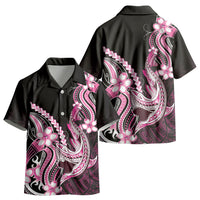 Pink Black Aloha Hawaii Kid Hawaiian Shirt Polynesian Shark Tattoo Plumeria LT14 - Polynesian Pride
