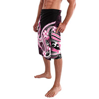 Pink Black Aloha Hawaii Lavalava Polynesian Shark Tattoo Plumeria