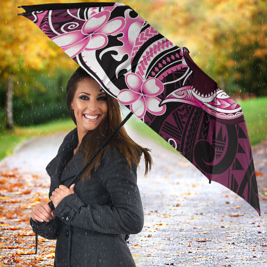 Pink Black Aloha Hawaii Umbrella Polynesian Shark Tattoo Plumeria