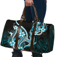 Blue Black Aloha Hawaii Travel Bag Polynesian Shark Tattoo Plumeria