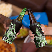 Green Black Aloha Hawaii 4 in 1 Can Cooler Tumbler Polynesian Shark Tattoo Plumeria LT14 - Polynesian Pride