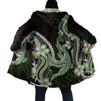 Green Black Aloha Hawaii Cloak Polynesian Shark Tattoo Plumeria