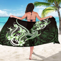 Green Black Aloha Hawaii Sarong Polynesian Shark Tattoo Plumeria LT14 - Polynesian Pride