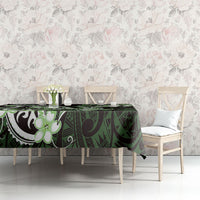 Green Black Aloha Hawaii Tablecloth Polynesian Shark Tattoo Plumeria