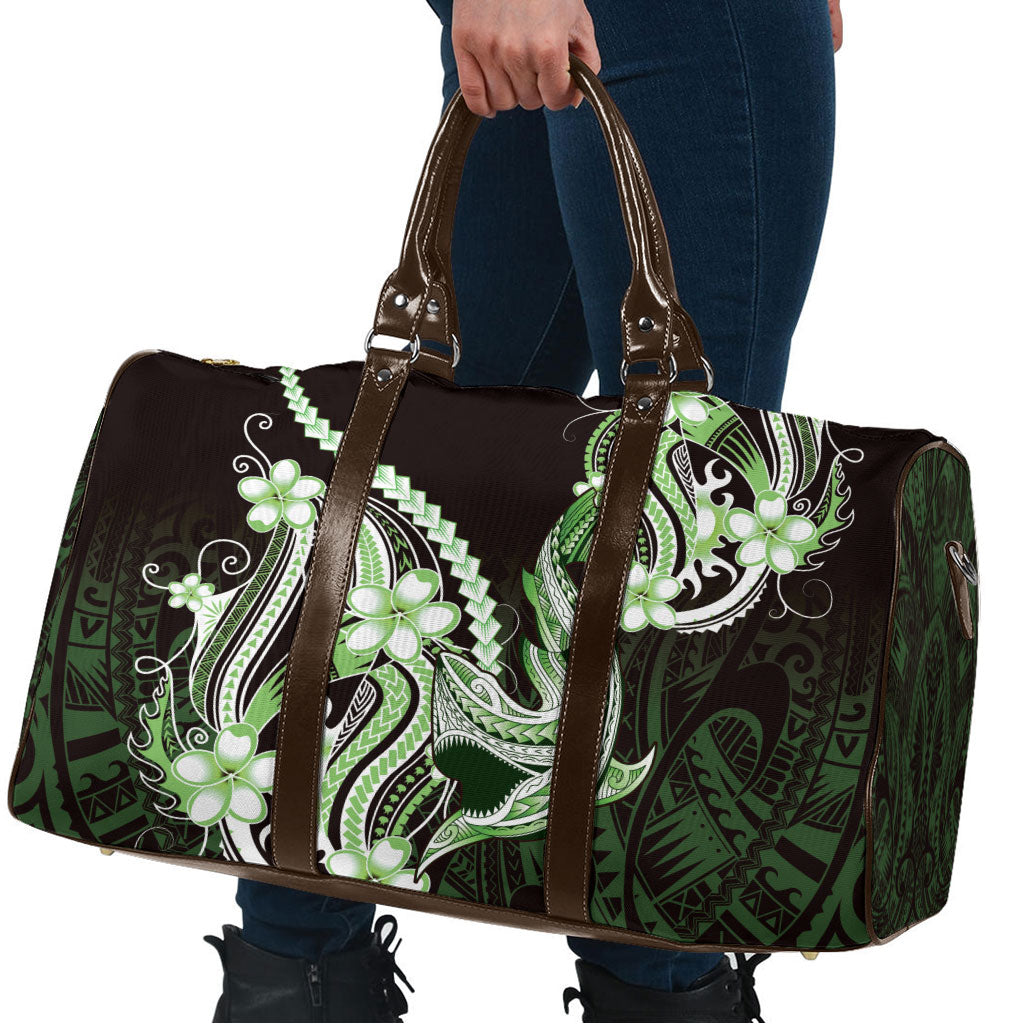 Green Black Aloha Hawaii Travel Bag Polynesian Shark Tattoo Plumeria LT14 - Polynesian Pride