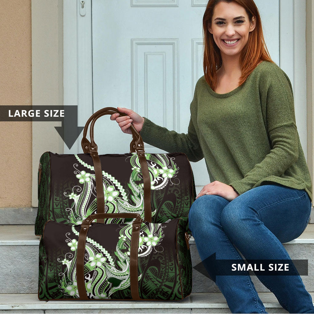 Green Black Aloha Hawaii Travel Bag Polynesian Shark Tattoo Plumeria LT14 - Polynesian Pride