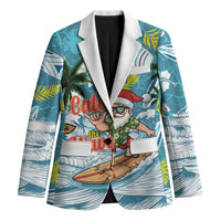 Hawaii Summer Christmas Blazer Surfing Santa Shaka Catch The Wave