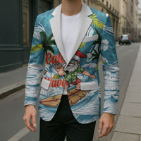 Hawaii Summer Christmas Blazer Surfing Santa Shaka Catch The Wave